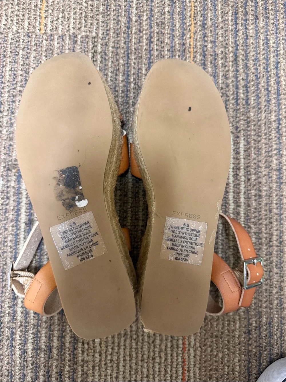 🤎 Express Tan Espadrille Platform Sandals 6.5 Flatforms 🤎